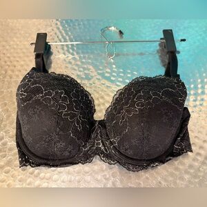 Victoria's Secret Black Floral Lace Bra 32DD